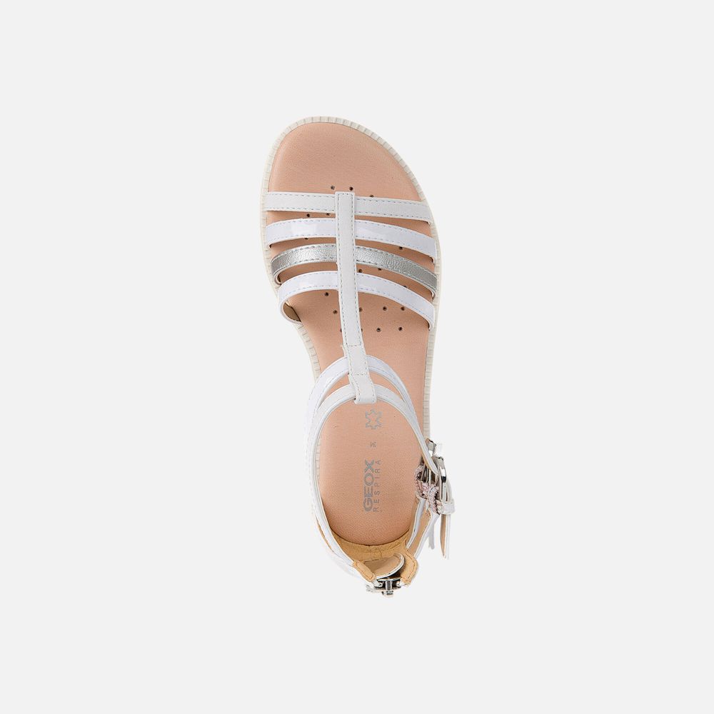 Geox Sandals White Karly - Geox Girls Shoes - NXMLGC798